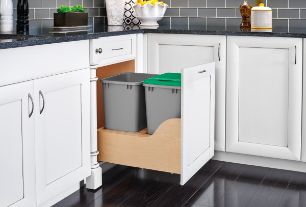 Double 35 Qrt Pull-Out Waste Container