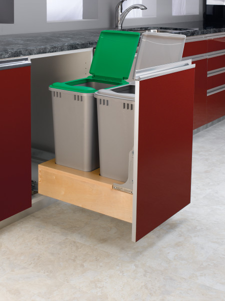 Double 50 Qrt Pull-Out Waste Container